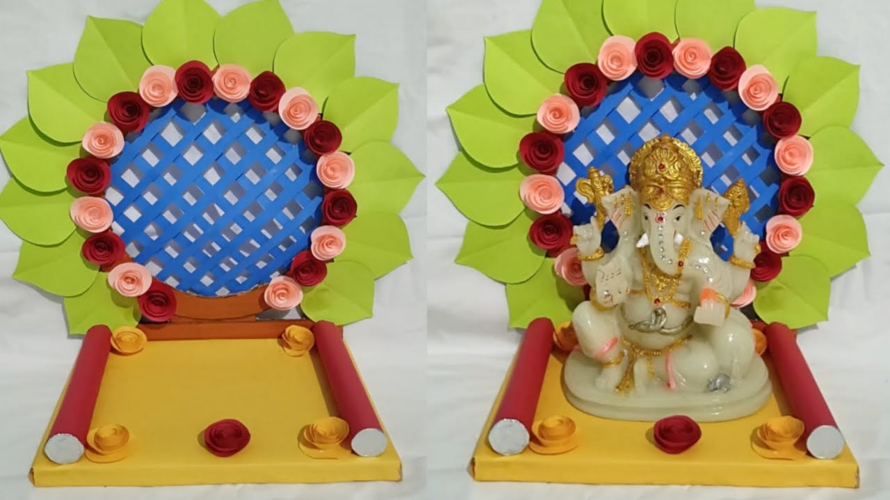 Easy Ganapathi Decoration ideas at home 🥰💫/ Decoration ideas #viral #trending #diy #ganesh