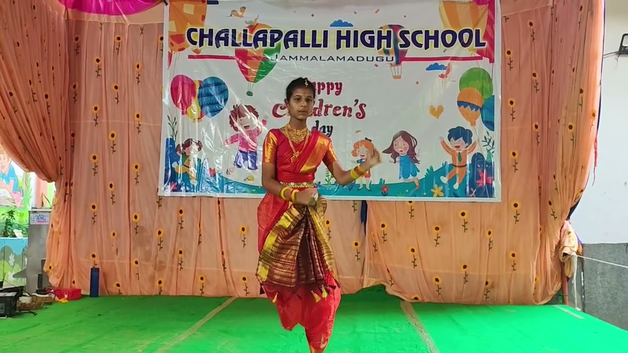 Aigiri Nandini Nandita Mohini song  performance by Challapalli High School JMD.