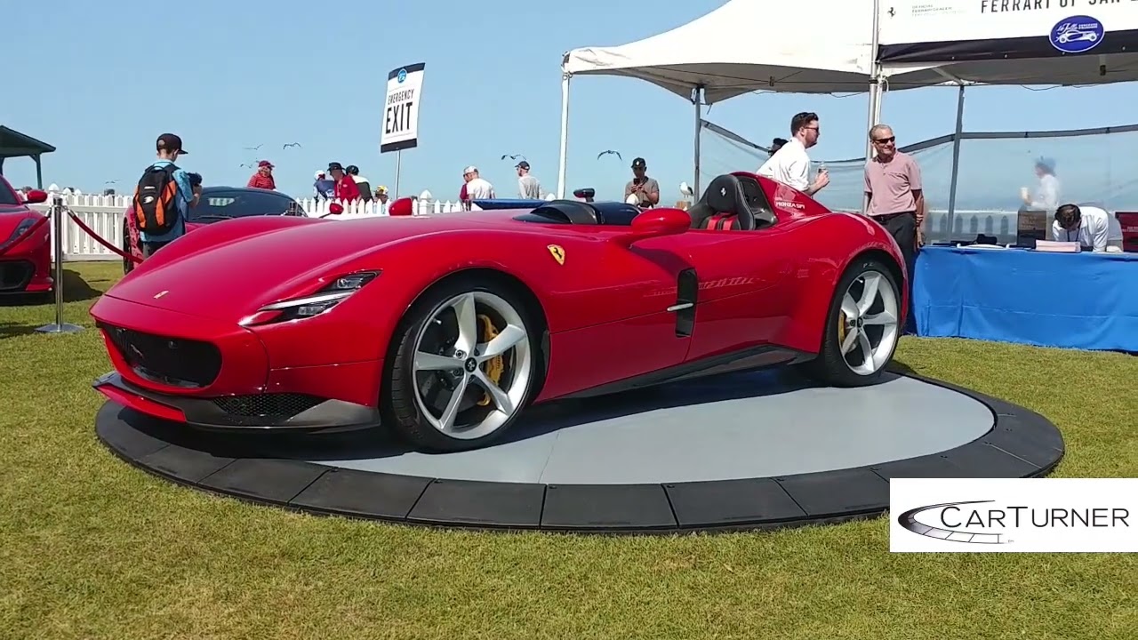 Ferrari Monza at 2022 La Jolla Concours, on composite CarTurner Turntable