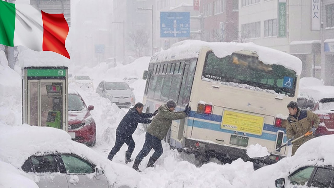 Italy Hit by Heavy Snowfall! Cuneo Buried Under Meters of Snow as Transport Collapses