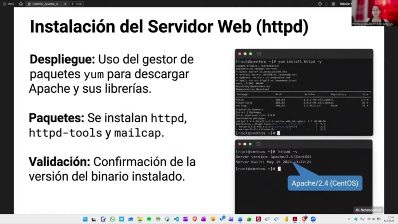 Implementación de un servidor CentOS y publicación
