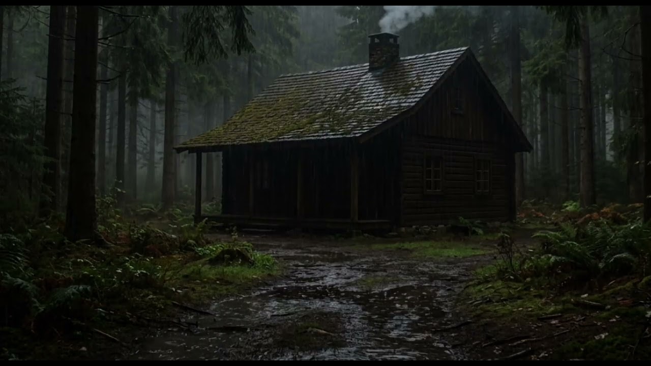 Fall Asleep Instantly 😴 Heavy Rain Sounds in a Forest Cabin | No Ads