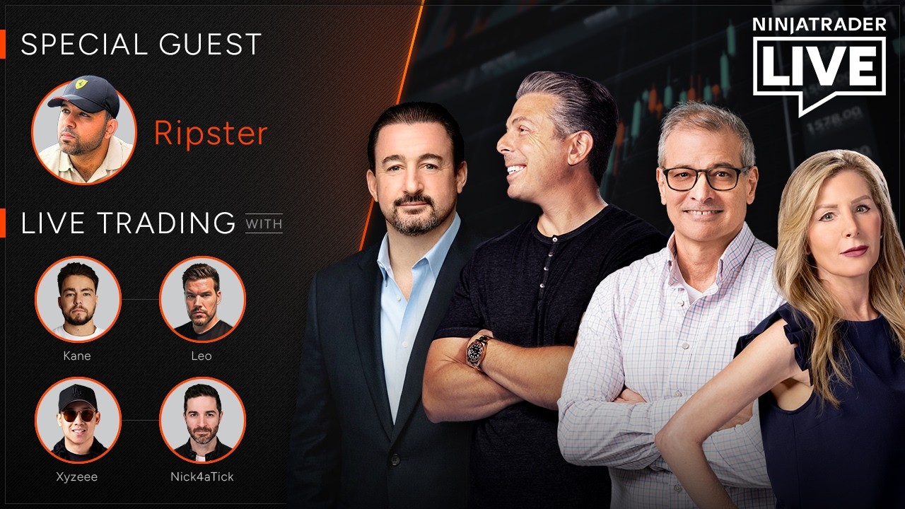 NinjaTrader Live | Futures Trading + Market Analysis | Ripster,  Kane + Leo + Xy +Nick (7/15/26)