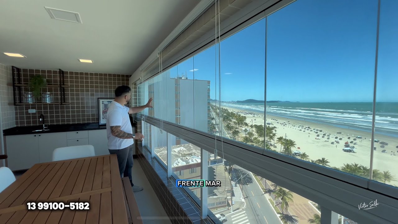 Apartamento Frente Mar Porteira Fechada 3 Dormitórios 1 Suíte 2 vagas de garagem