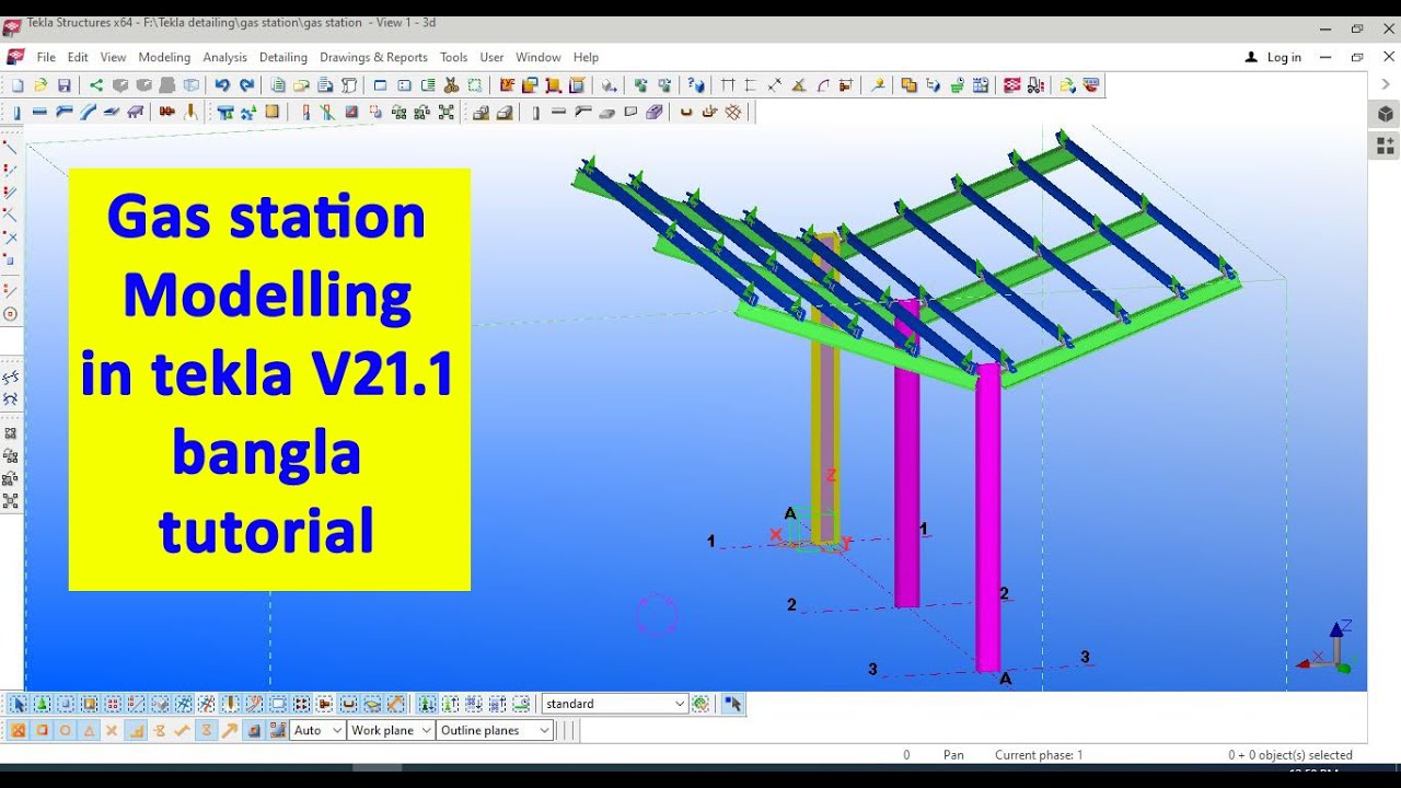 Gas station modelling in tekla v21.1 bangla tutorial by engr maidul