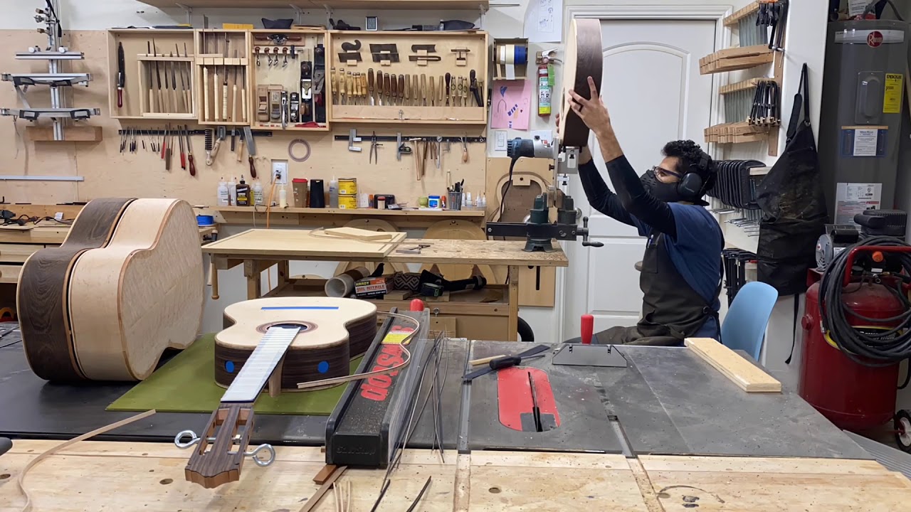 Cutting binding channels with the elevate lutherie binding jig.