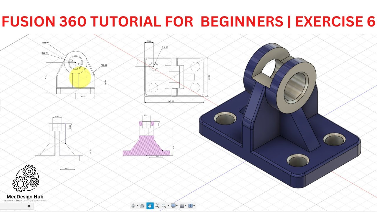 Fusion 360 Tutorial Exercise No. 6 | for beginners!