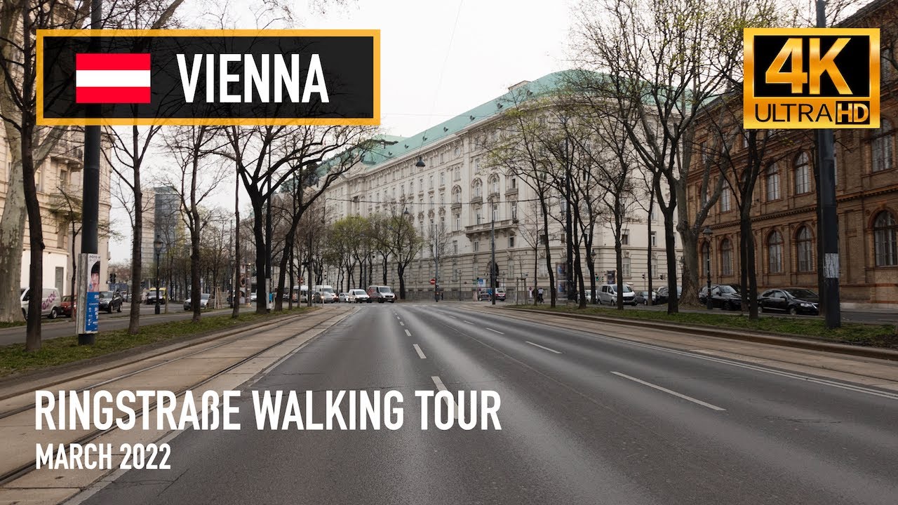Ringstraße, Vienna, Austria 🇦🇹 Sunset Walk • March 2022 • 4K Walking Tour (▶68min) City Ambience