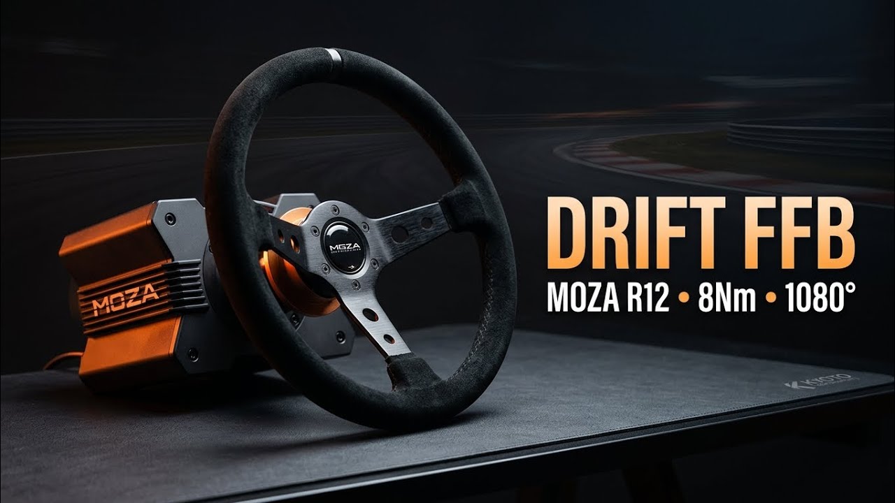 Предварительная настройка Moza R12 Assetto Corsa Drift — 8 Нм, ощущение рулевого управления 1:1