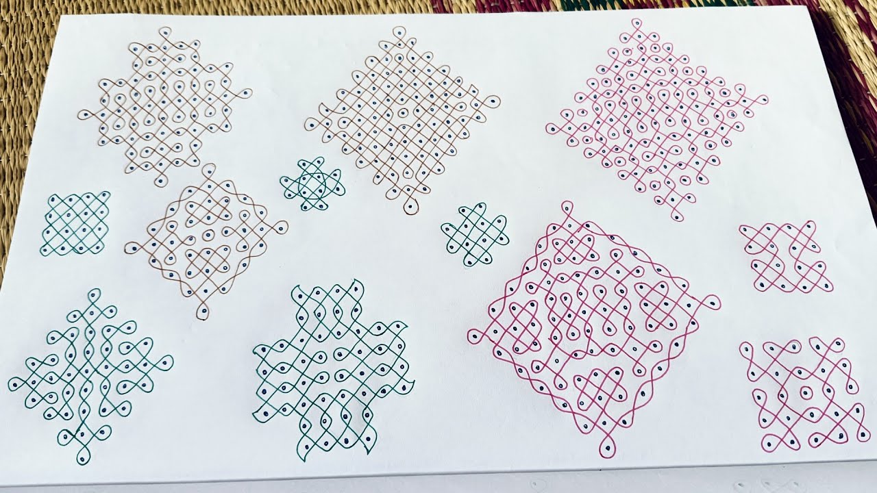 Simple sikku kolam Kambi kolam melikala muggulu neli muggulu daily use kolam small dot kolam rangoli