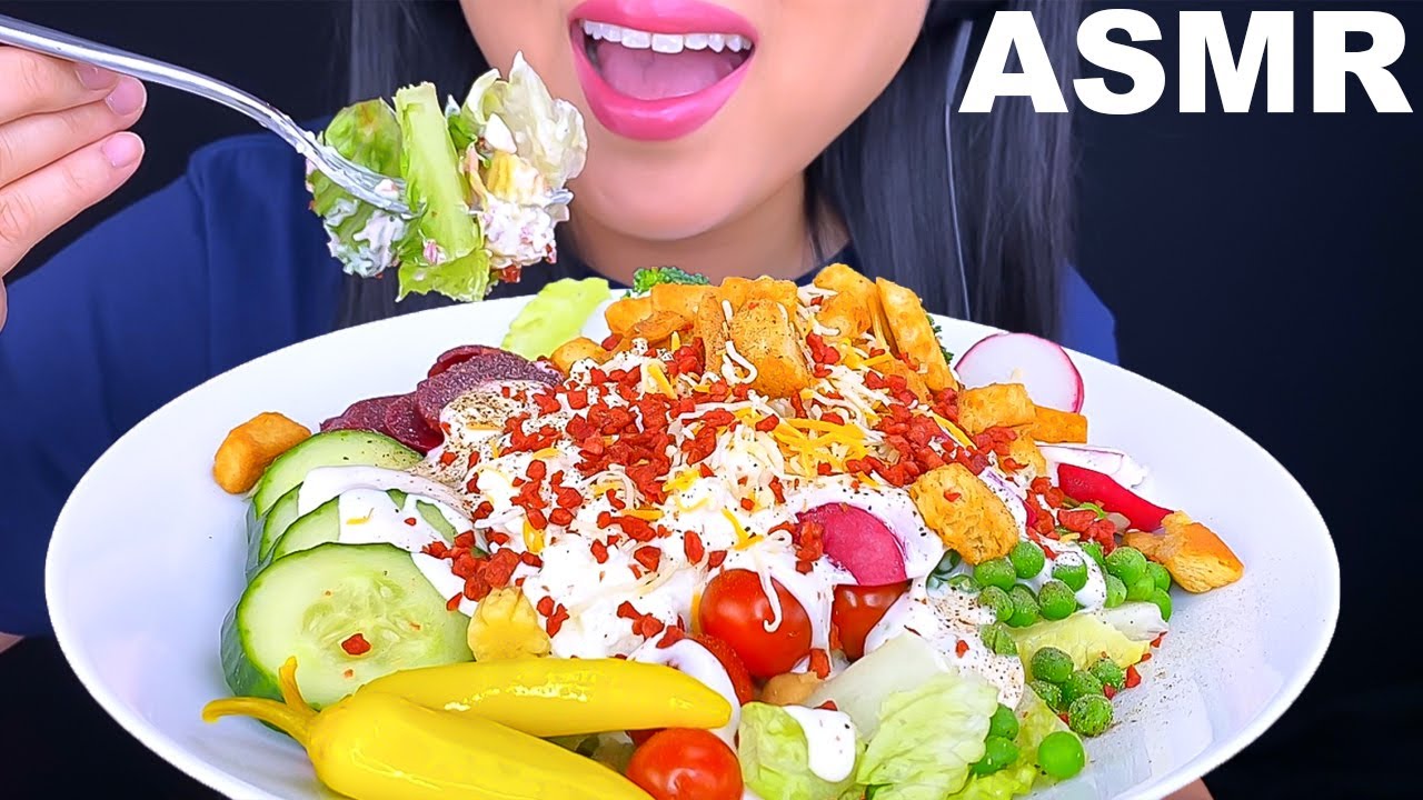ASMR SALAD CRUNCHY EATING SOUNDS