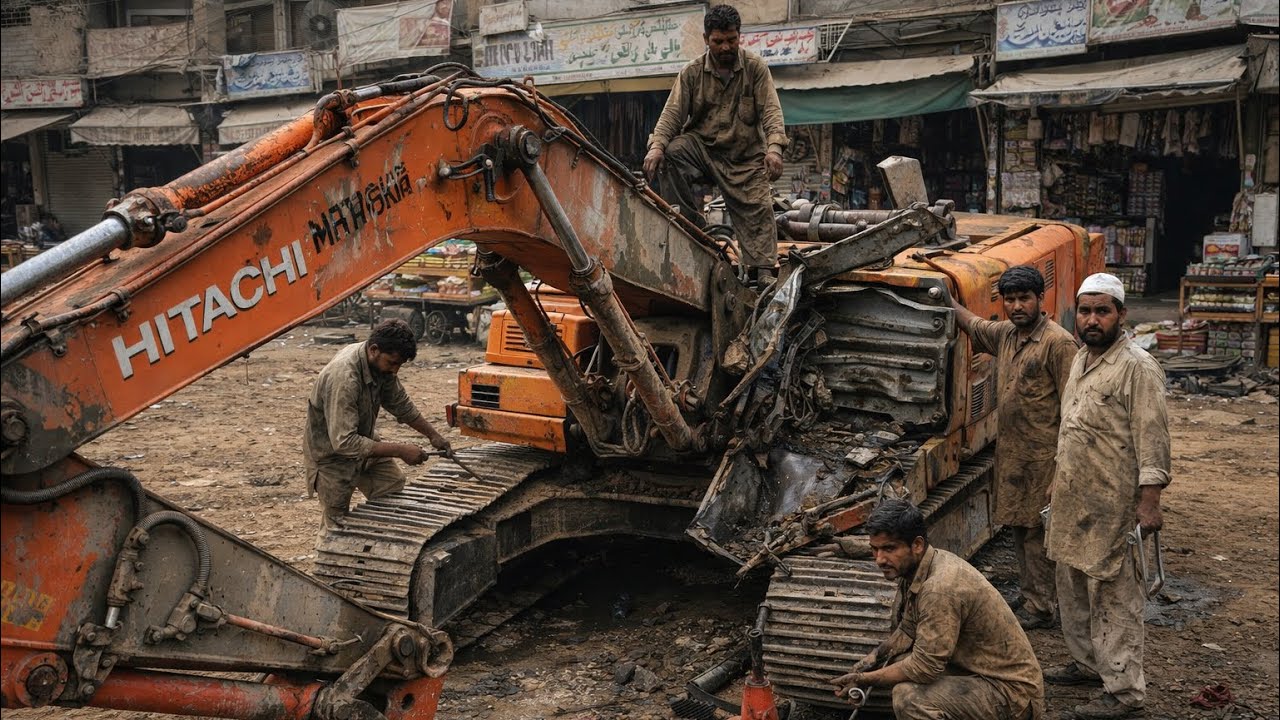 Damaged Excavator Repairing Process How To Repair By Pakistani Mechanic