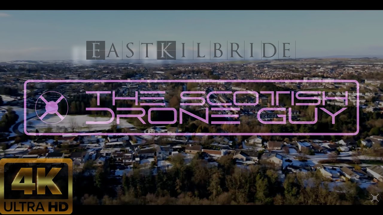 East Kilbride Drone Flight (East Side) with Satellite Overlay 4K