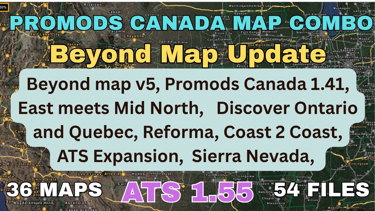 ATS 1.55 Promods Map Combo BEYOND UPDATE. All mod links and load order.
