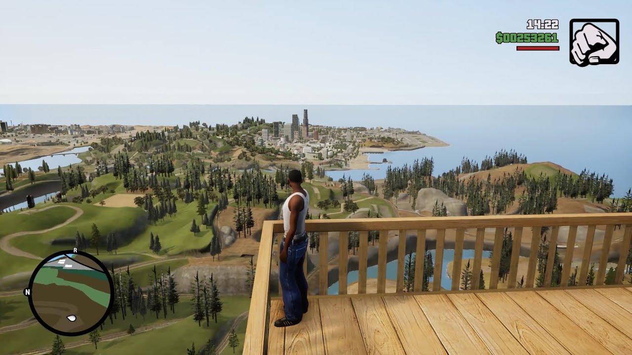 GTA SA Definitive Edition Mt. Chiliad View and Jumping From It