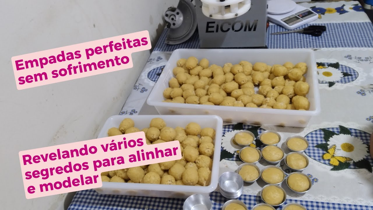 Produção de empadas na modeladora Eicom