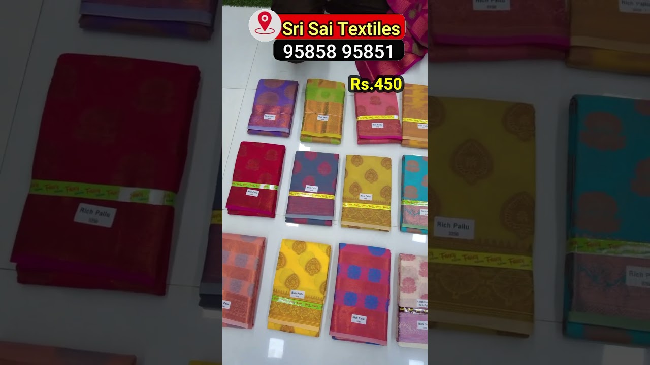 Rs.450 Cotton Sarees with Banarasi Zari | Cheap and Best Saree Shop in Chennai