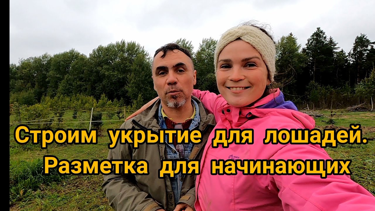 СТРОИМ УКРЫТИЕ ДЛЯ ЛОШАДЕЙ. РАЗМЕТКА ДЛЯ НАЧИНАЮЩИХ.