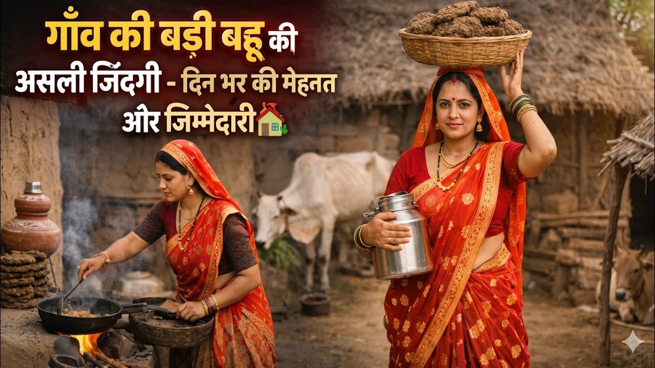 Gaon ki badi Bahu ki asali jindagi din bhar mehnat|video|viral|trending@Reetaofficialblog🌺