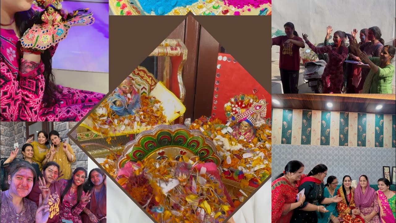 Holi pe mere Radha krishan ki hui kripa🙏🙏sab ne  mill kar khelli kanhaji ke saath holi❤️🫟