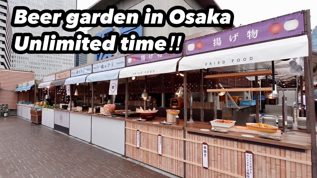 All-you-can-eat meat sushi is available for an unlimited time at a beer garden in Osaka, Japan.
