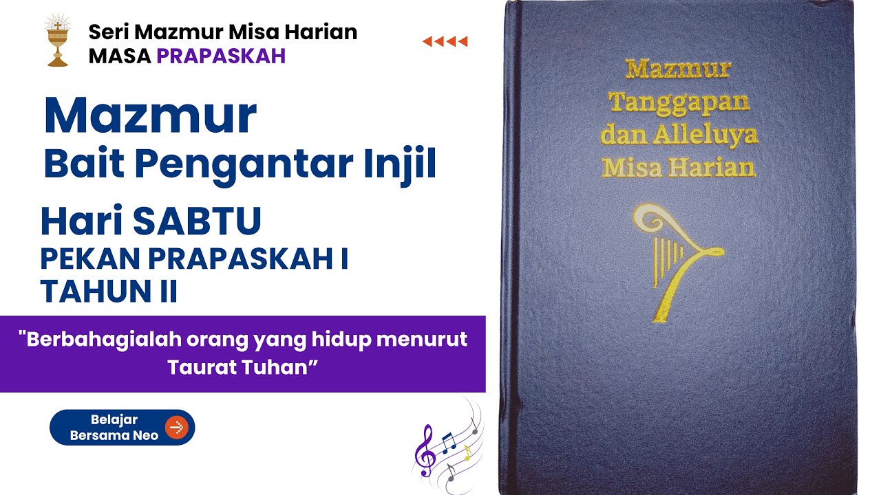 Mazmur Tanggapan SABTU Pekan Prapaskah I Tahun II - Misa Harian 28 Februari 2026