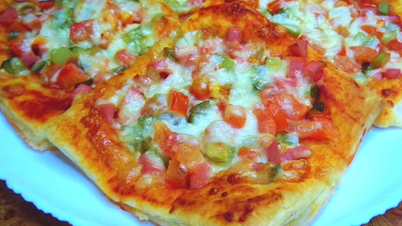 Мини пиццы из готового слоеного теста, просто и вкусно