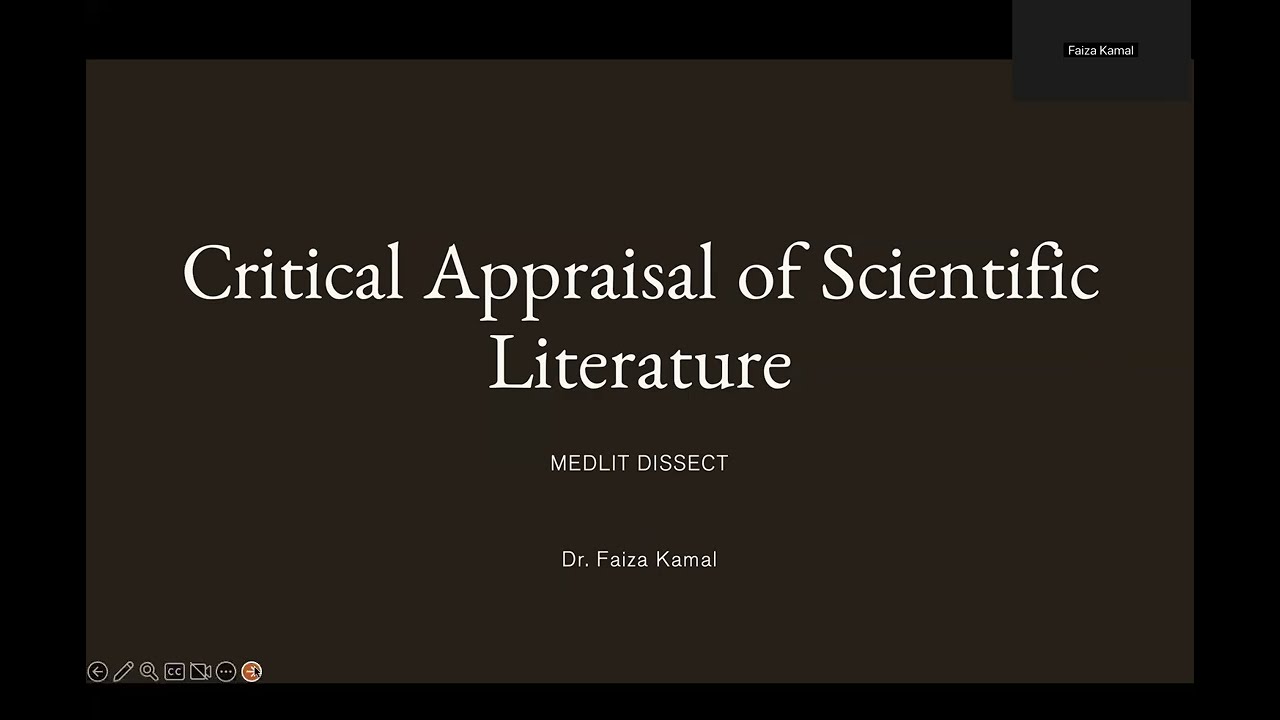 MedLit Dissect - Session 1: Introduction to Critical Analysis of Medical Literature