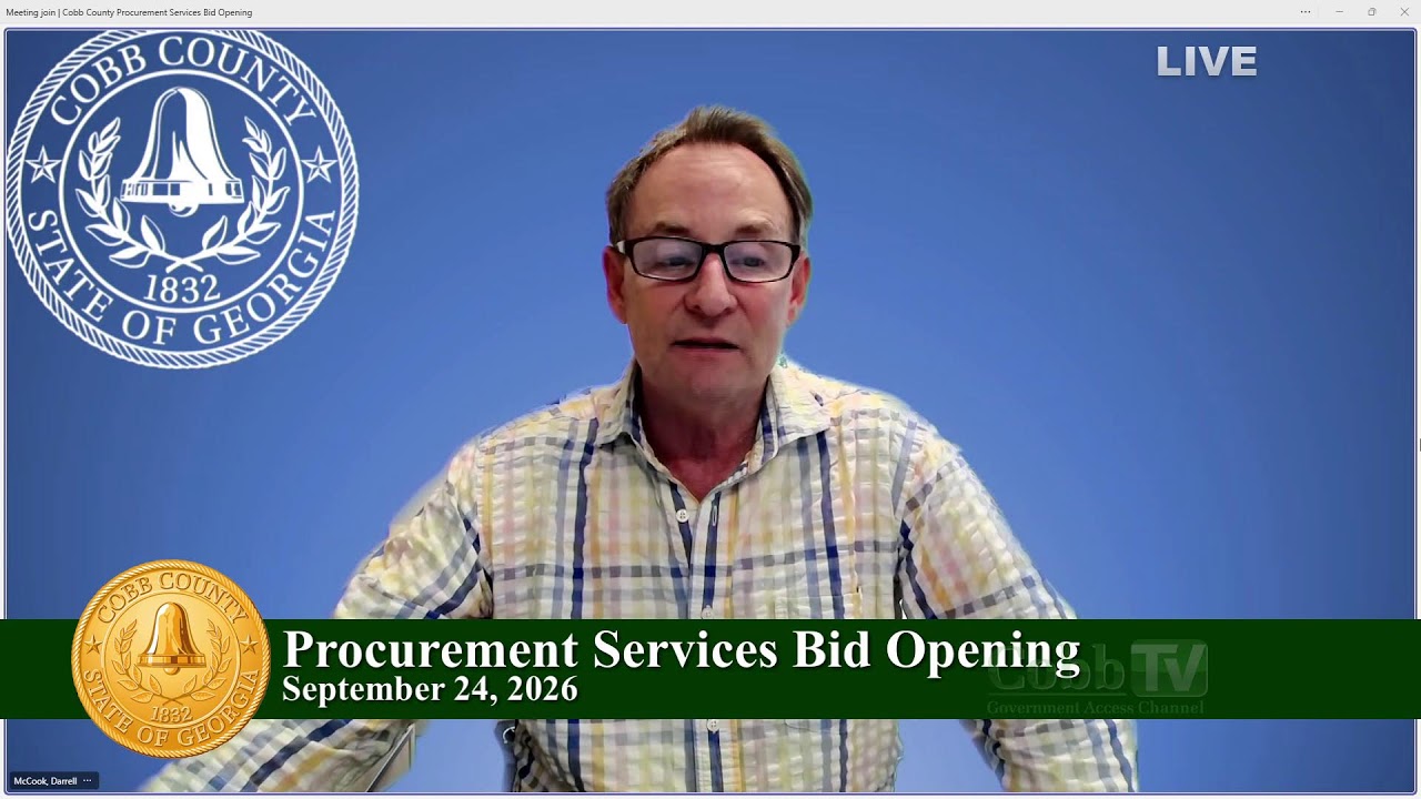 Cobb County Procurement Services Bid Opening - 09/24/26