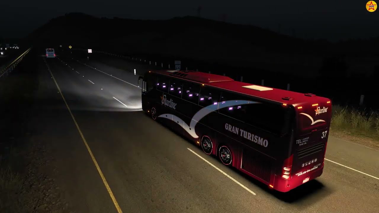 🚍 ATS 1.57 | Night Bus Drive 🌙Starline Gran Turismo | Estleron Map | Realistic Gameplay