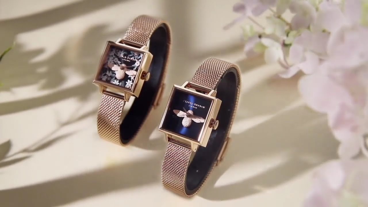 3D bee square quartz watch