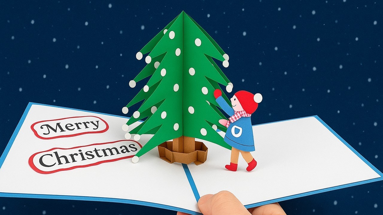 DIY Pop-Up Christmas Tree Card 🎄 | Easy 3D Christmas Paper Craft Tutorial | DG Handmade