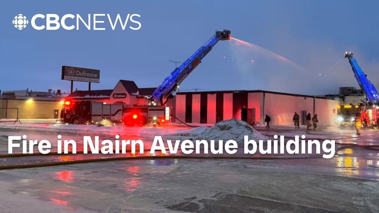 Fire crews work to contain blaze at commercial building on Nairn Avenue