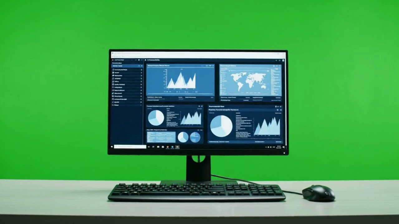 Gaming PC Green Screen | Free Workstation Stock Video for VFX