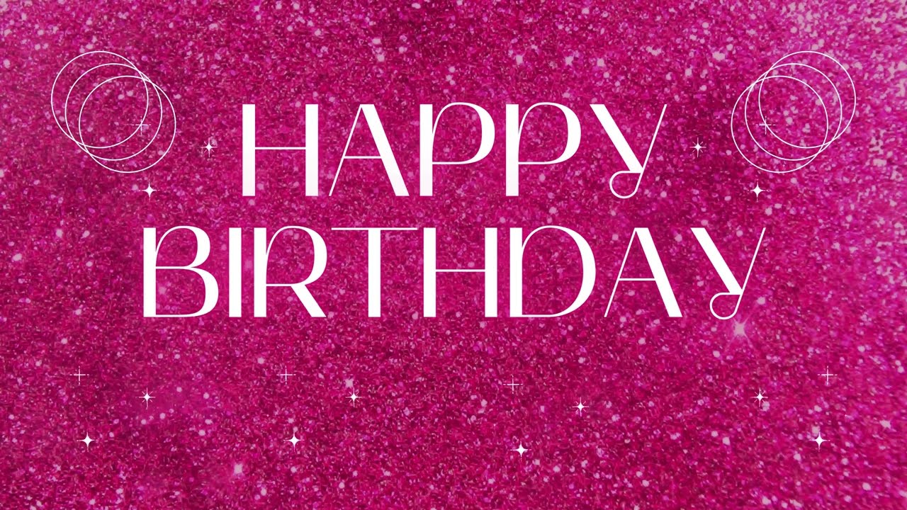 Pink Luxury Happy Birthday Screensaver Video