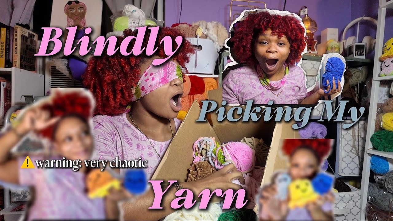 BLINDLY picking yarn for my crochet projects | crochet vlog