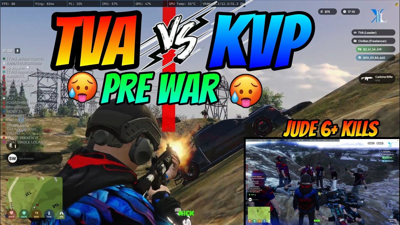 Tva vs Kvp pre war 🔥🥵 ഇജ്ജാതി അടി 🥵🔥 jude kill തൂക്കി 🥵🔥