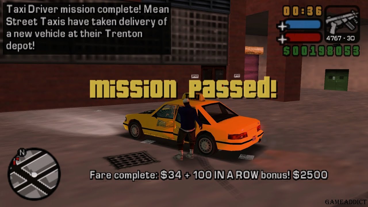 GRAND THEFT AUTO Liberty City Stories : Vehicle Mission : Taxi Mission 100 Fares