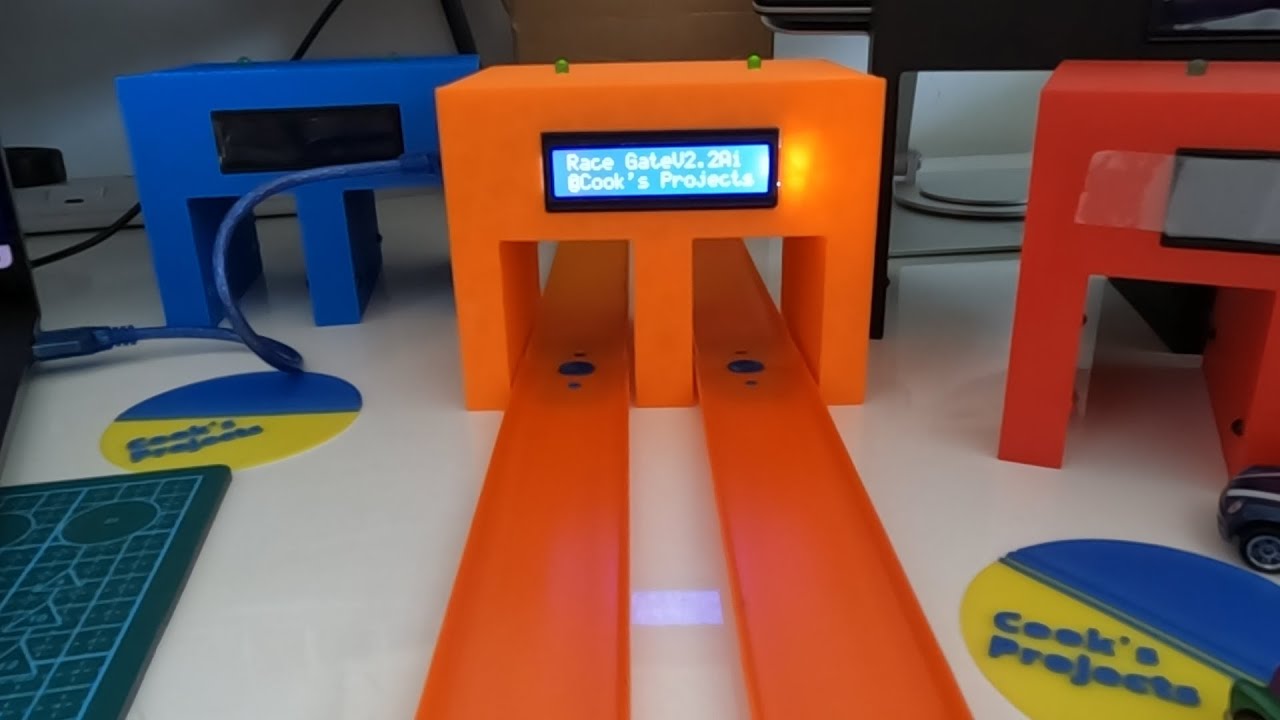 Cook's Projects Race Gate: start and finish line, race timer and speedometer Instructional Video.
