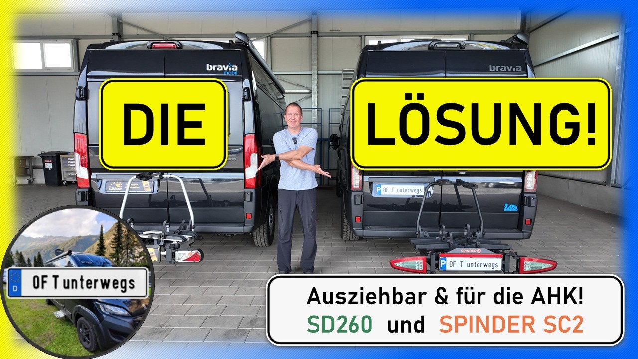 Im direkten Vergleich! Ausziehbare Fahrradträger SD260 und SPINDER SC2 für die Anhängerkupplung!