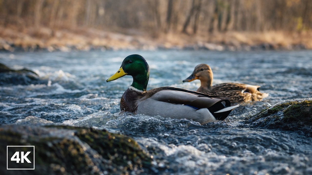 Calm River Ambience | Natural Water Sounds & Resting Birds