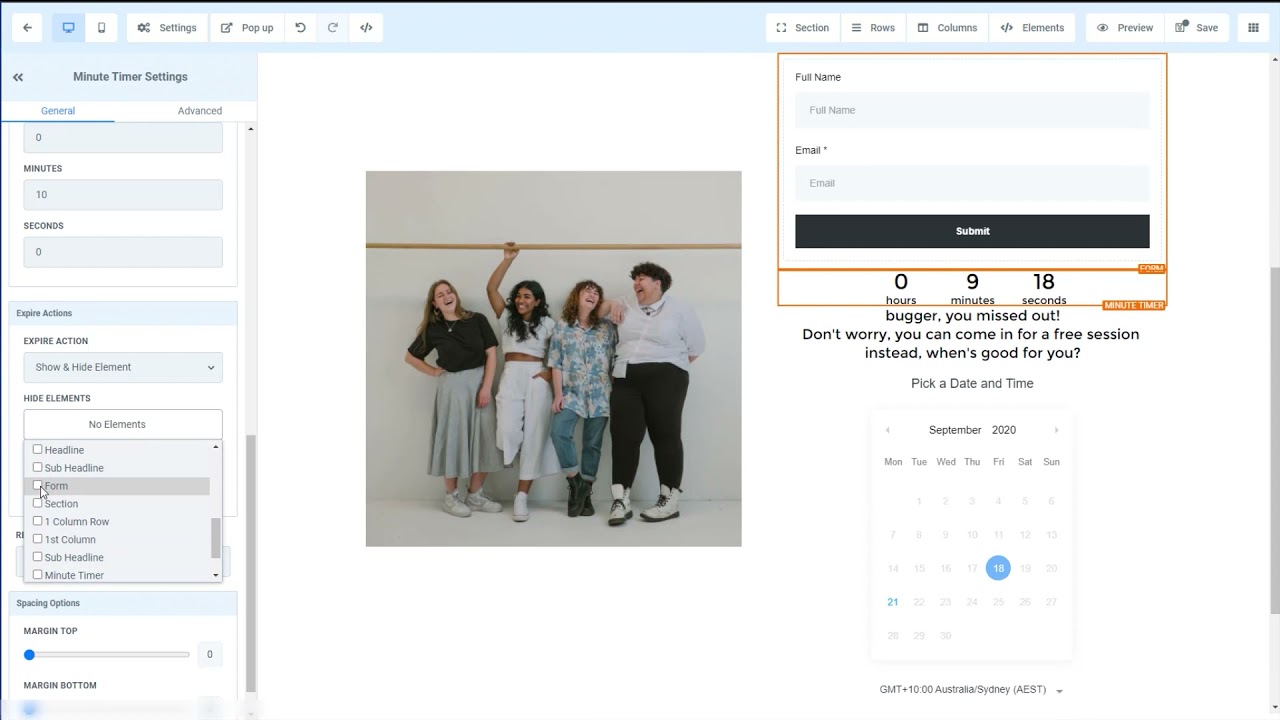 Hide and Show Element With Timer.