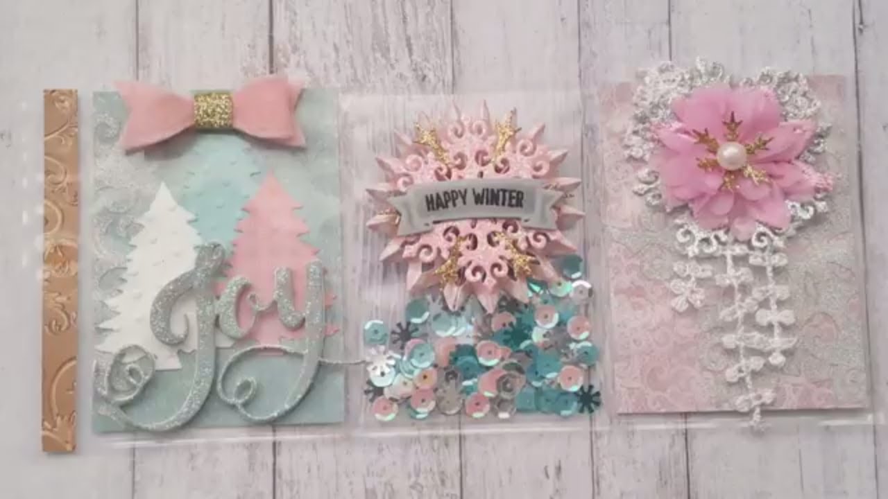 Shabby Chic Winter Mini Pocket Letters Diemond Dies DTP
