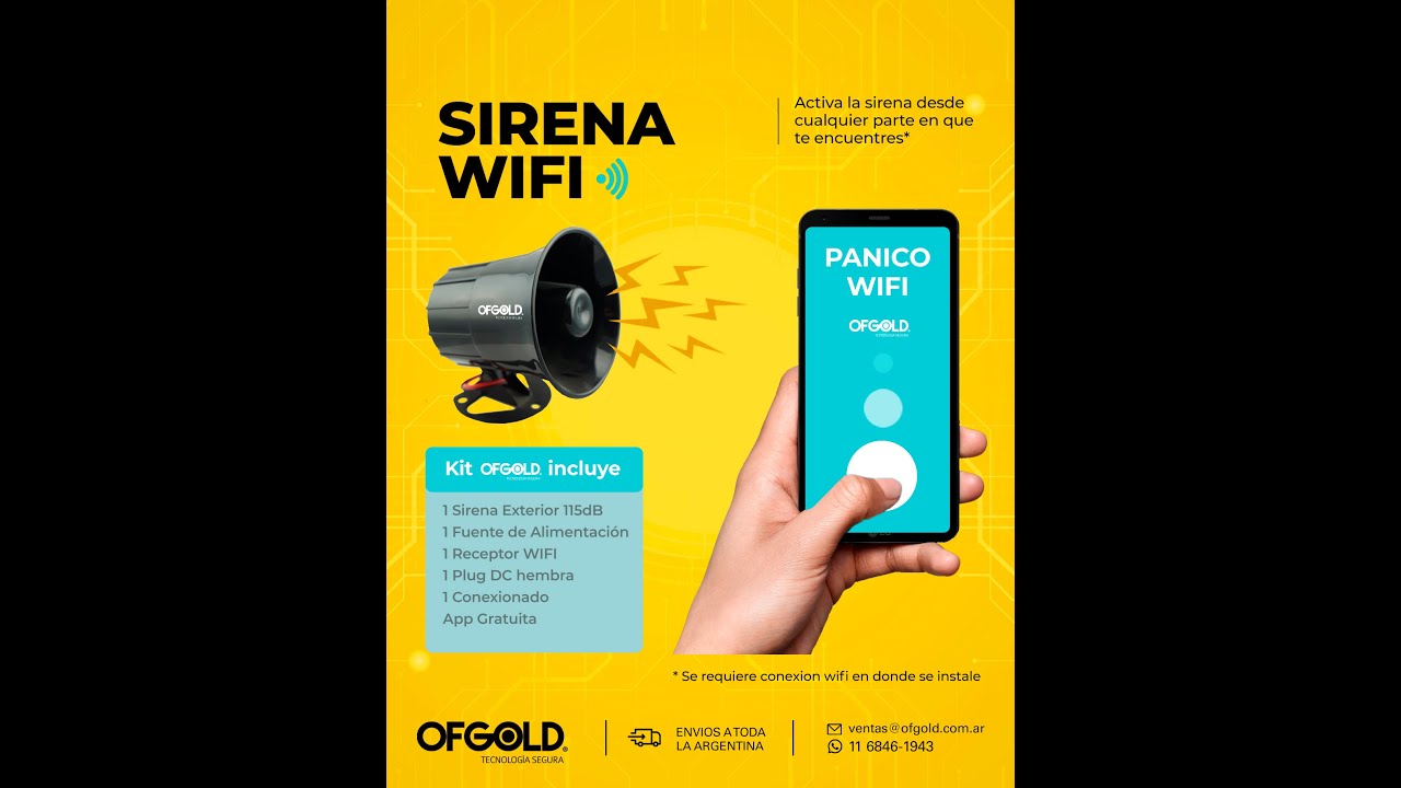 Alarma Wifi Pánico Sirena 115db Exterior App SMART LIFE