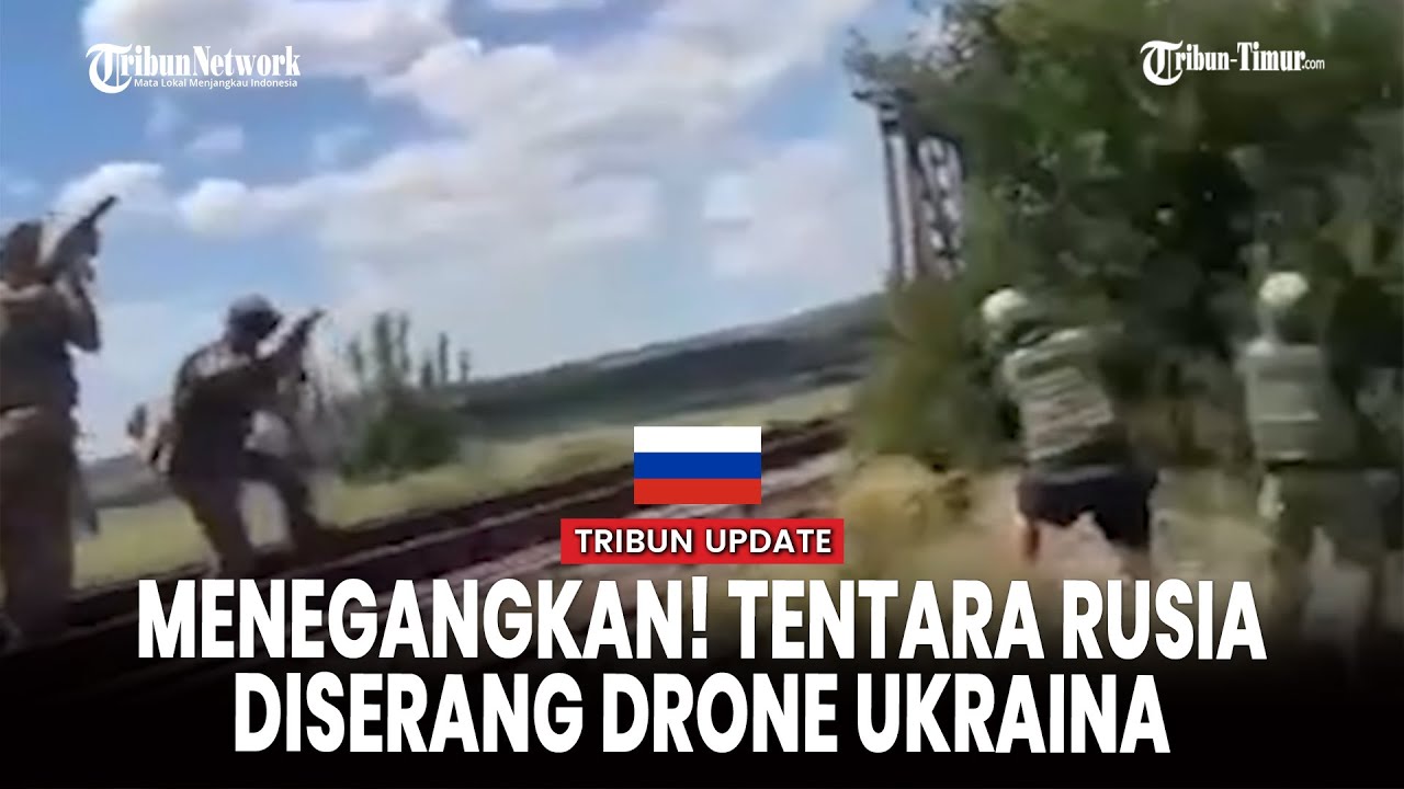 Detik-Detik Drone Ukraina Ditembak Jatuh Pasukan Rusia di Sekitar Rel Kereta