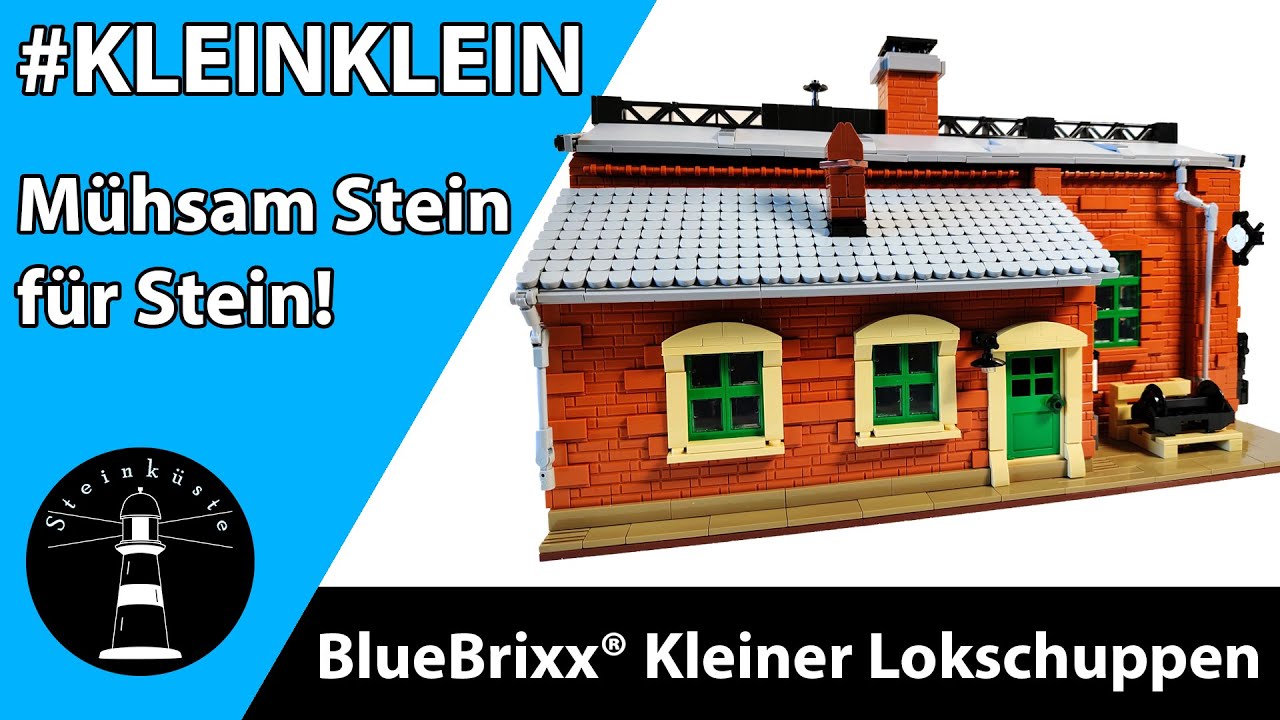 Klein Klein und mühsam Stein für Stein - BlueBrixx® 103015 - Kleiner Lokschuppen