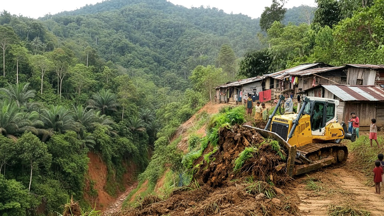 100% Helping The Poor: Extreme Dozer Skills!!! Bringing Roads to the Hidden Forest Village.