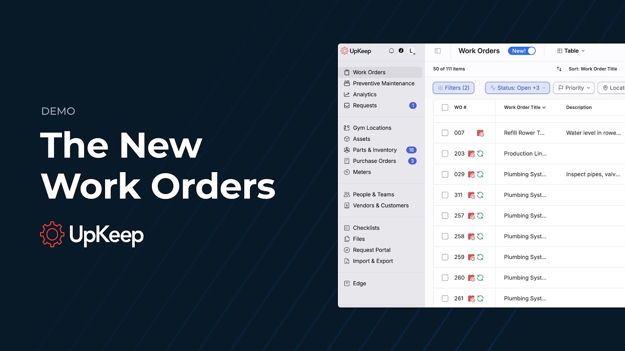 The New Work Orders | UpKeep Demos