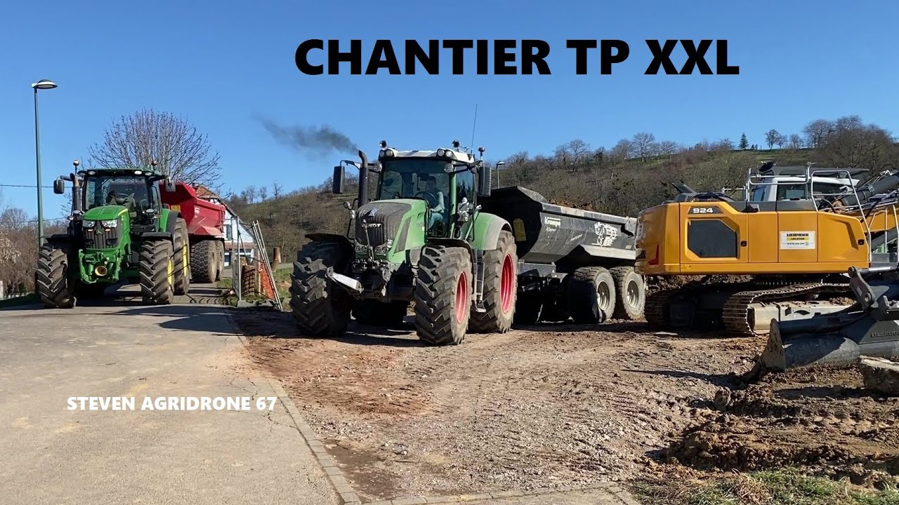 🤩CHANTIER TP XXL 2021/terrassement pelleteuse LIEBHERR 924/6 TARCTEUR BENNE TP/du lourd💪💪🔊👍 ALSACE