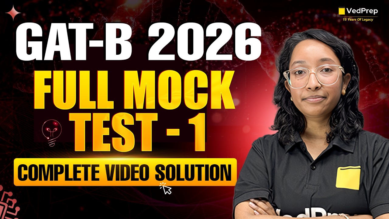 GAT-B 2026 Full Mock Test 1 🔥 Complete Video Solution | Payal Mam | VedPrep